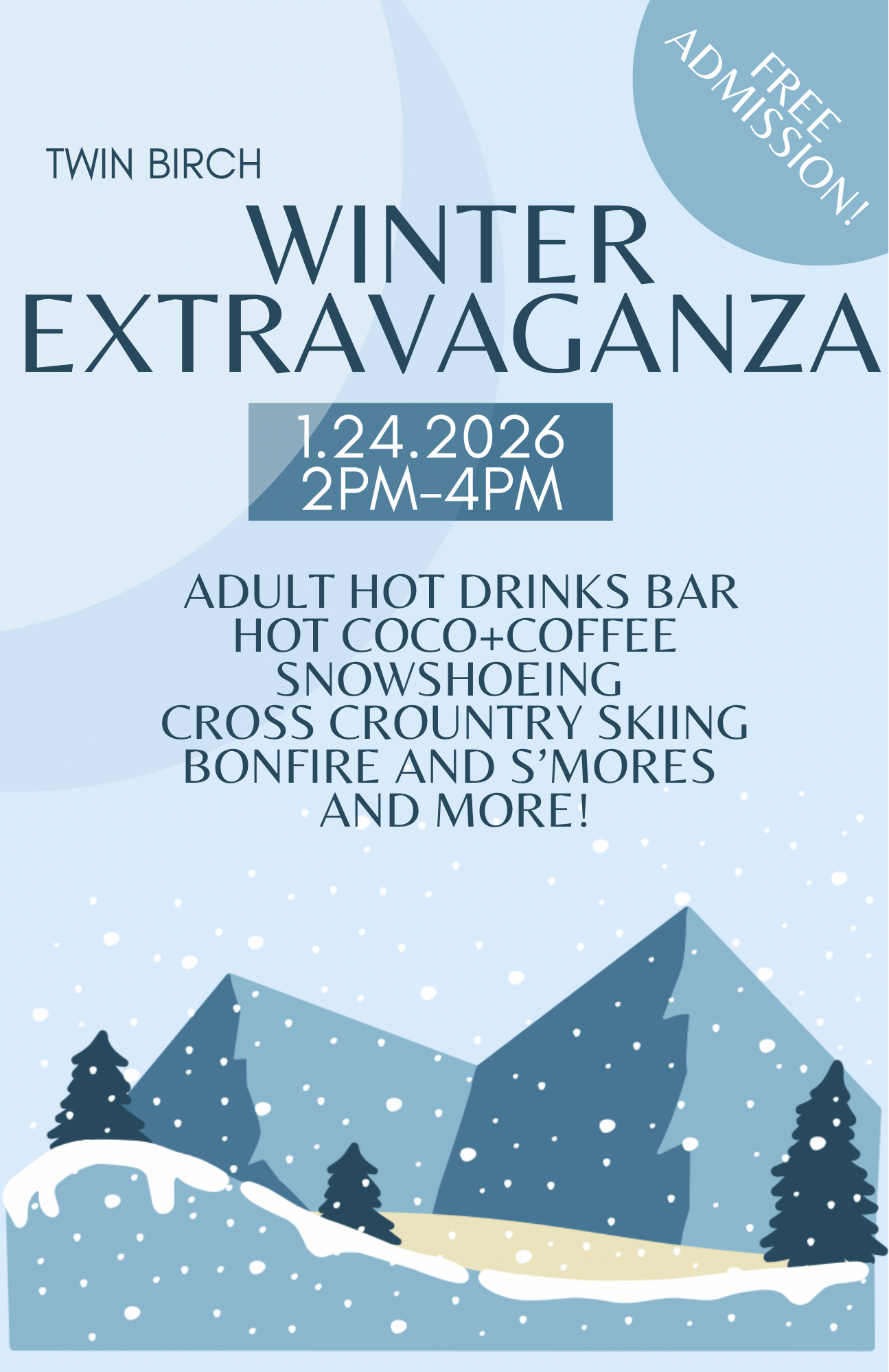 Blue Illustration Winter Music Event Flyer